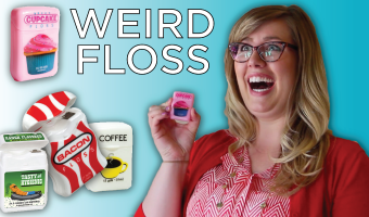 Watch our video as we try food-flavored floss: Grin-worthy or gag-worthy? Here's what our tastebuds had to say.