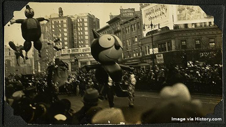 It’s commonly claimed that Felix the Cat was the first balloon to grace the Macy’s Thanksgiving Day Parade, but his first appearance wasn’t until 1927.